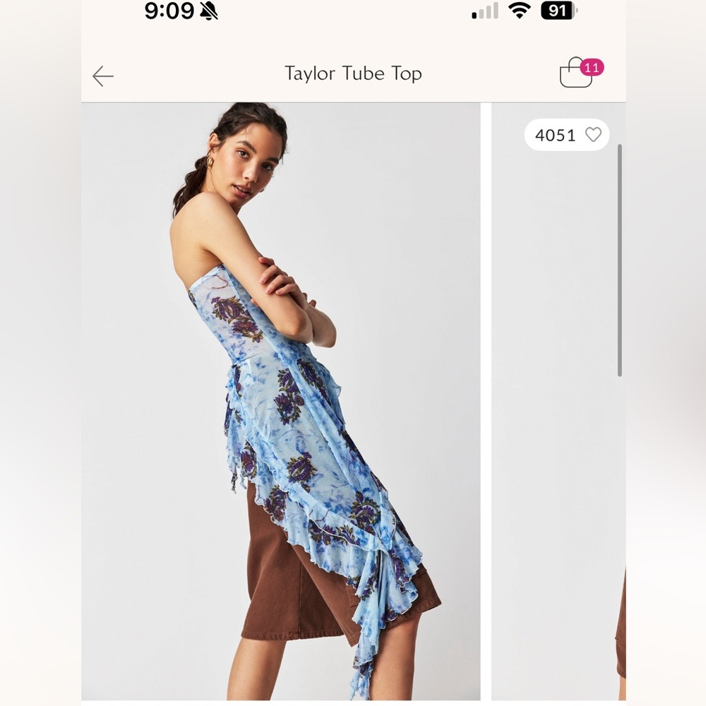 Free People Taylor Asymmetrical Tube Top - Picture 7 of 9
